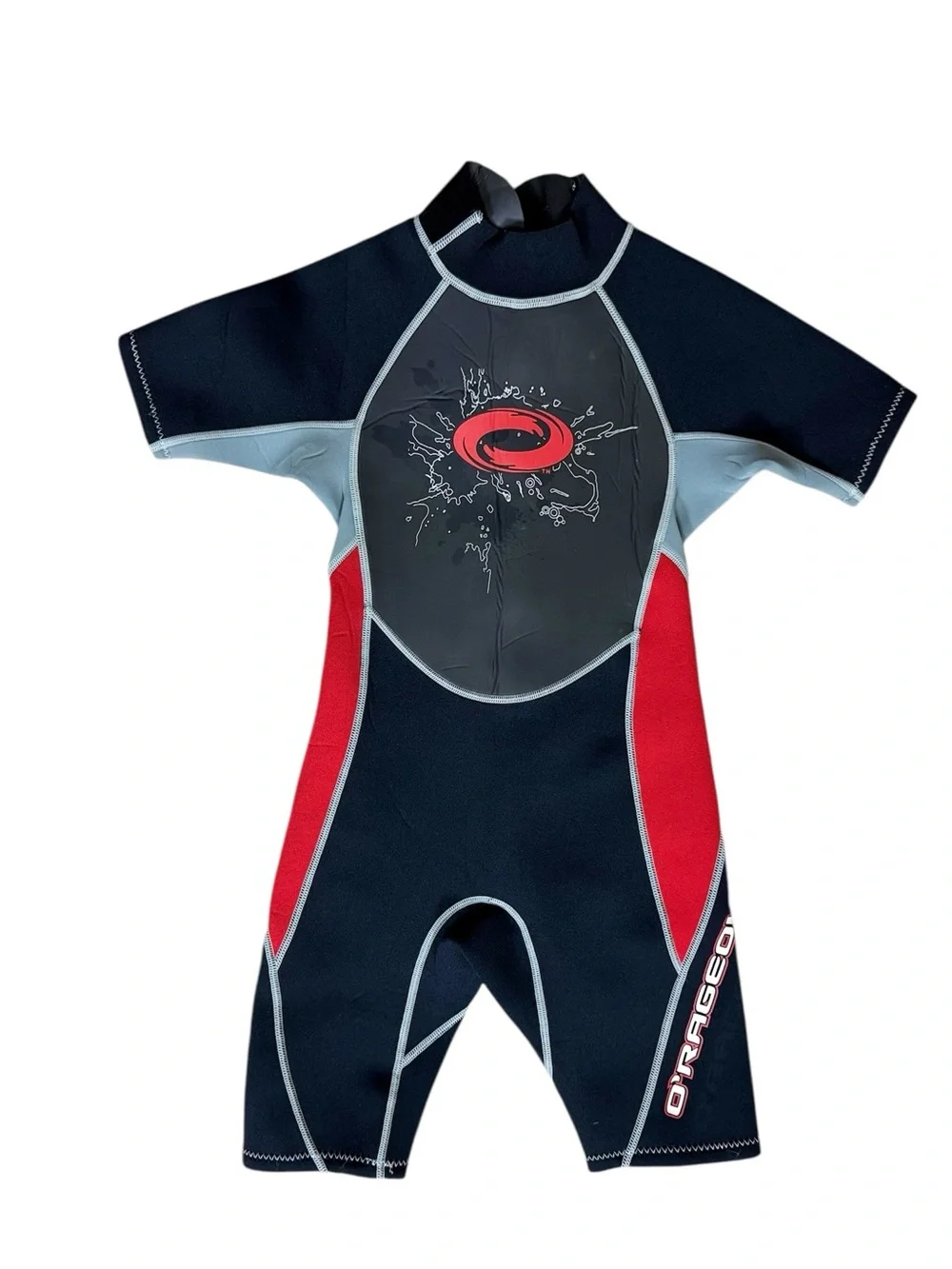 O’rageous Shorty Wetsuit Red/Black/Gray Neoprene Youth Size 8-10